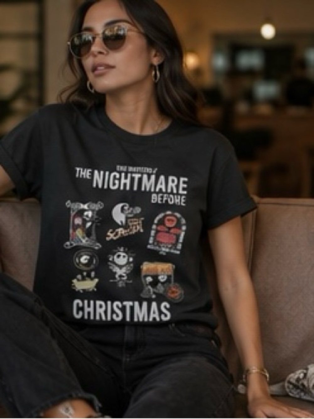 Disney - Nightmare Before Christmas Black and color tee